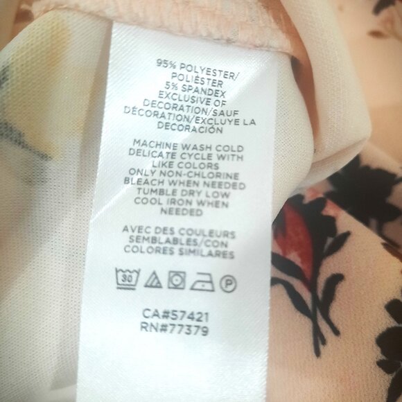 ANN TAYLOR Factory Floral Bell Cuff Top Size Large - Picture 3 of 7